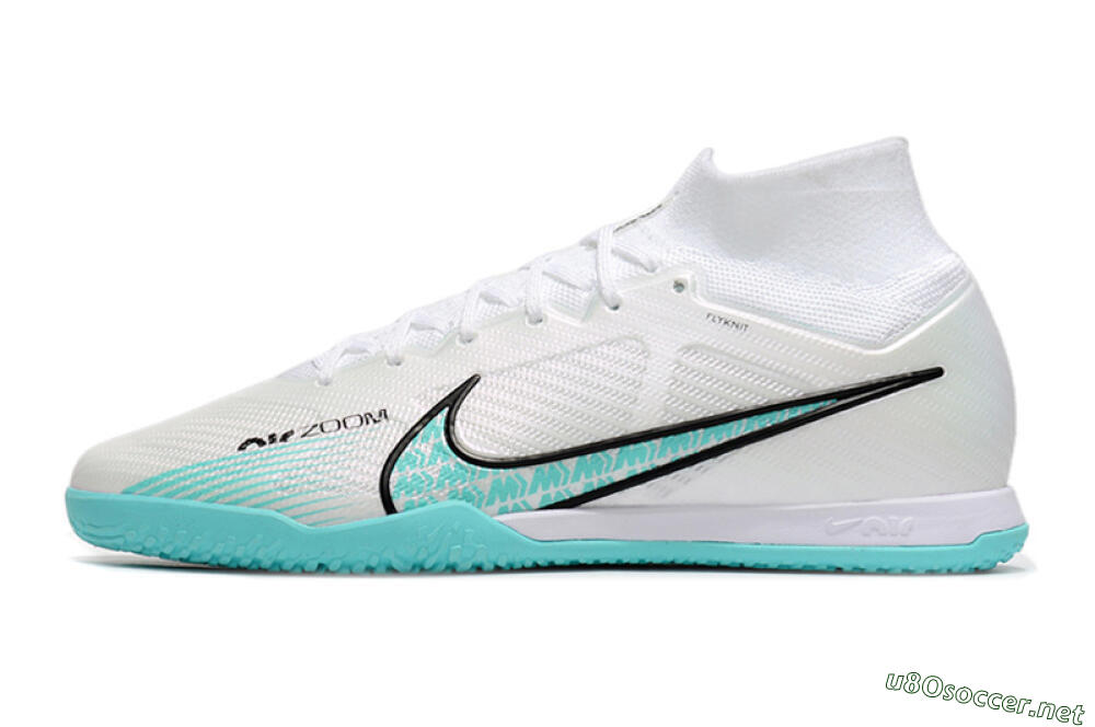 Men's Nike Air Zoom Mercurial Superfly 9 Elite IC Football Shoes - White/Blue/Black 0