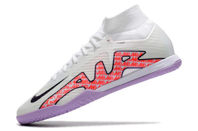 Men's Nike Air Zoom Mercurial Superfly 9 Elite IC Football Shoes - White/Black/Red/Purple