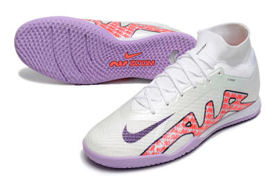 Men's Nike Air Zoom Mercurial Superfly 9 Elite IC Football Shoes - White/Black/Red/Purple
