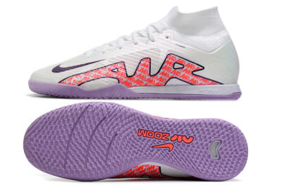 Men's Nike Air Zoom Mercurial Superfly 9 Elite IC Football Shoes - White/Black/Red/Purple