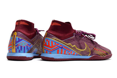 Men's Nike Air Zoom Mercurial Superfly 9 Elite IC Football Shoes - Red/Purple/Gold/Blue