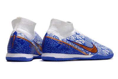 Men's Nike Air Zoom Mercurial Superfly 9 Elite IC Football Shoes - White/Blue/Gold