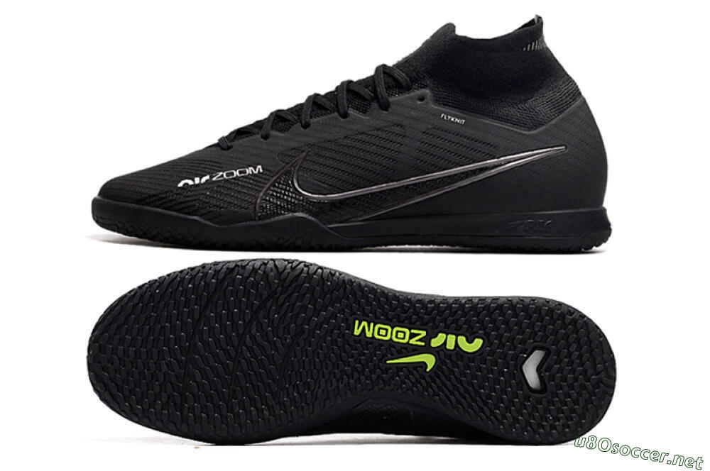 Men's Nike Air Zoom Mercurial Superfly 9 Elite IC Football Shoes - Black/White/Yellow 1