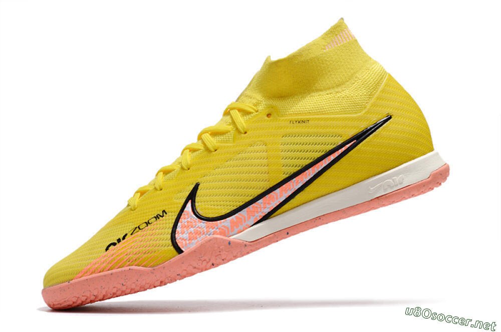 Men's Nike Air Zoom Mercurial Superfly 9 Elite IC Football Shoes - Yellow/Pink/Black 5