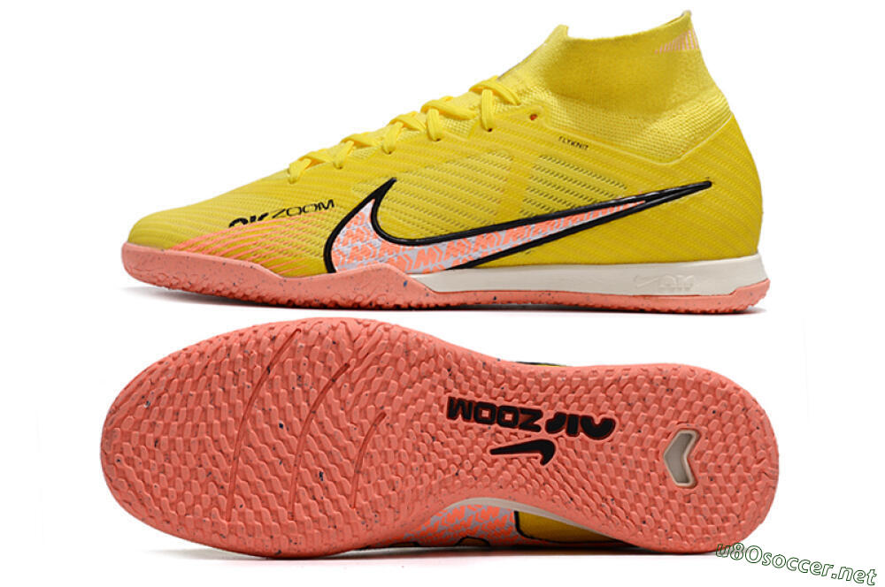 Men's Nike Air Zoom Mercurial Superfly 9 Elite IC Football Shoes - Yellow/Pink/Black 1