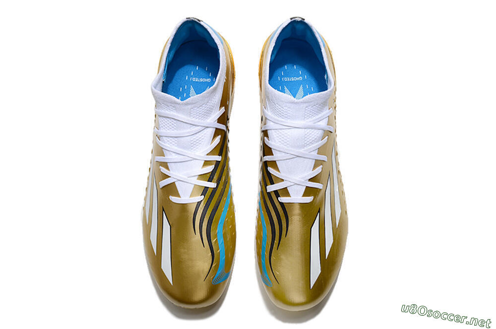 Men's Adidas X Speedportal .1 FG Football Boots - Gold/White/Blue 4