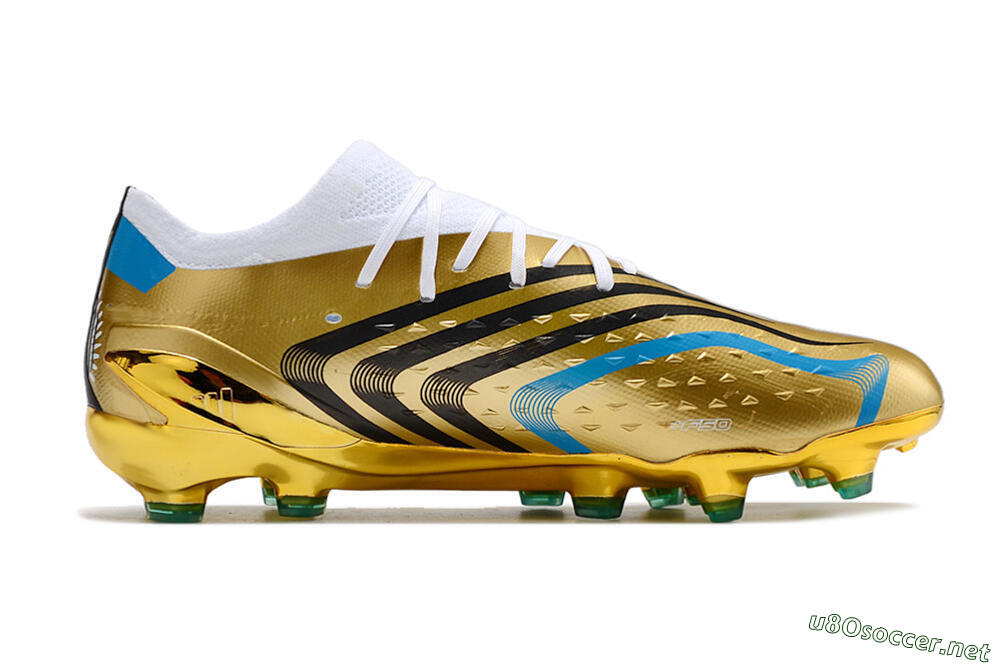 Men's Adidas X Speedportal .1 FG Football Boots - Gold/White/Blue 6
