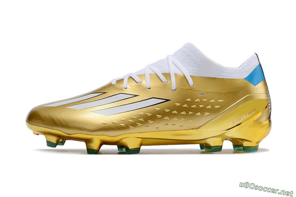 Men's Adidas X Speedportal .1 FG Football Boots - Gold/White/Blue 0