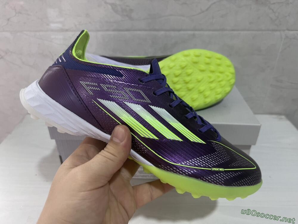 Unisex Adidas F50 Elite TF Football Shoes - Purple/Yellow/White