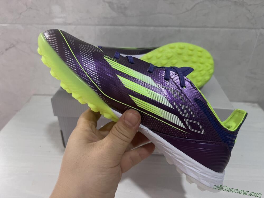 Unisex Adidas F50 Elite TF Football Shoes - Purple/Yellow/White