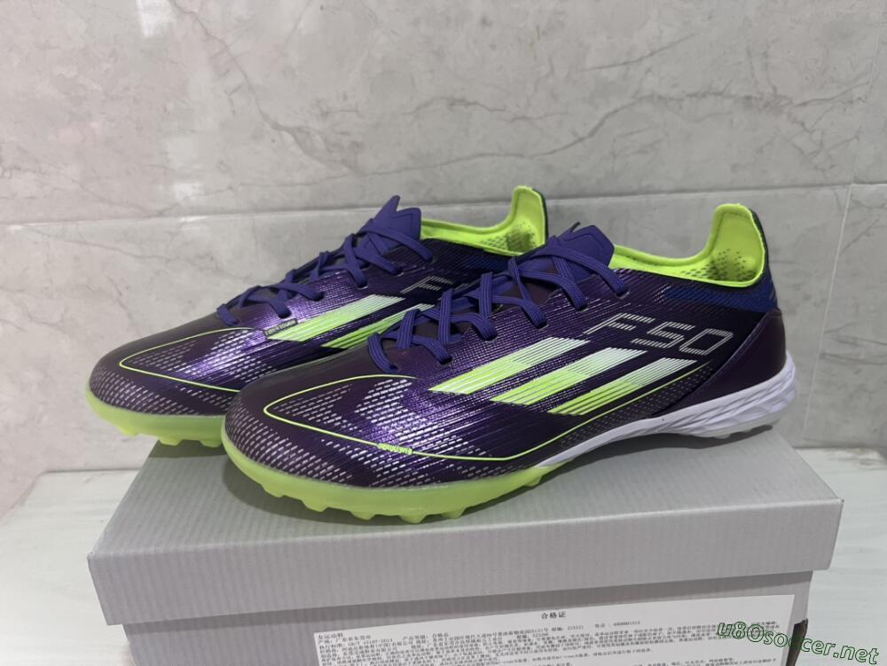Unisex Adidas F50 Elite TF Football Shoes - Purple/Yellow/White