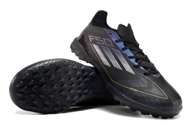 Unisex Adidas F50 Elite TF Football Shoes - Black/Silver/Purple
