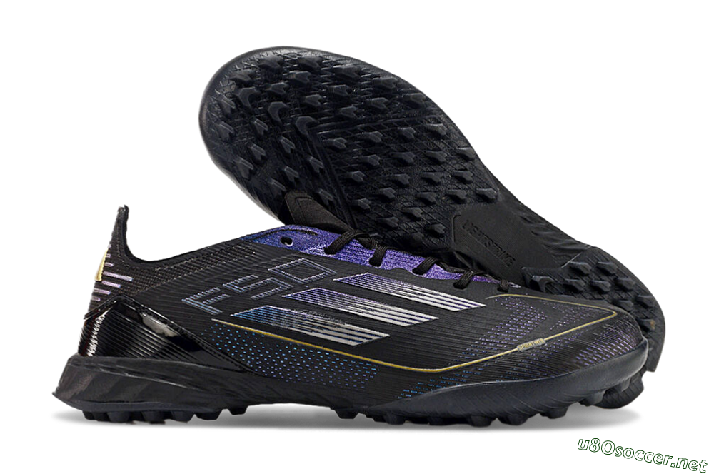 Unisex Adidas F50 Elite TF Football Shoes - Black/Silver/Purple 2