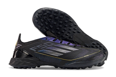 Unisex Adidas F50 Elite TF Football Shoes - Black/Silver/Purple