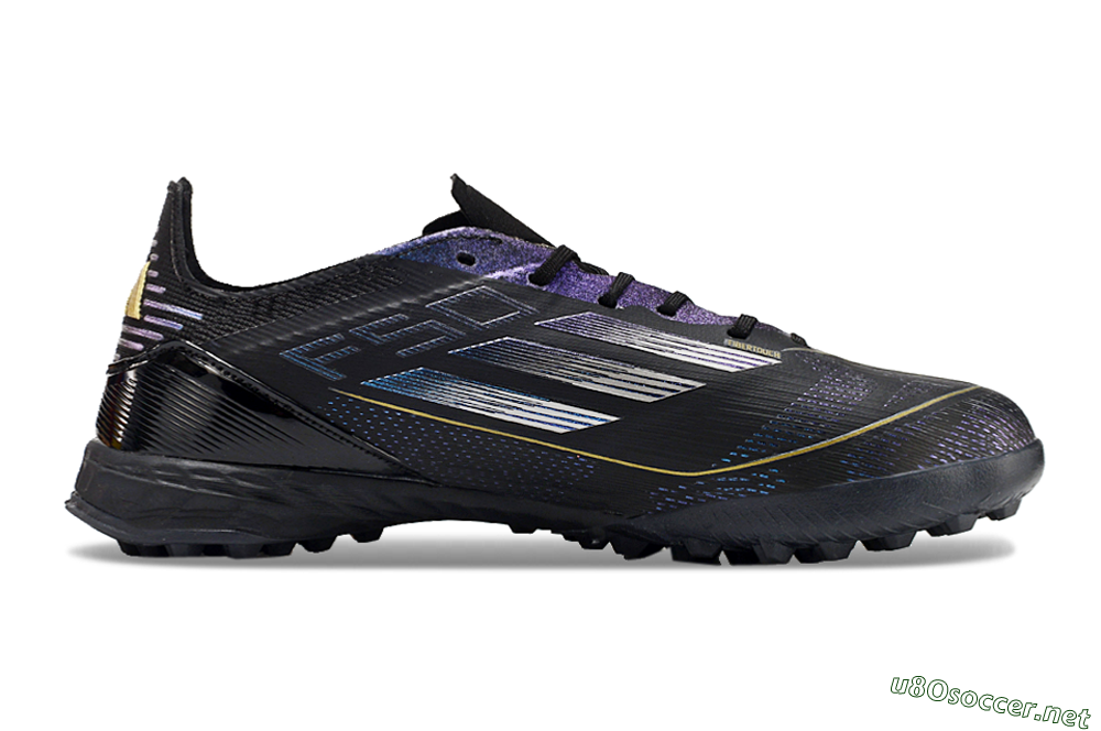 Unisex Adidas F50 Elite TF Football Shoes - Black/Silver/Purple 4