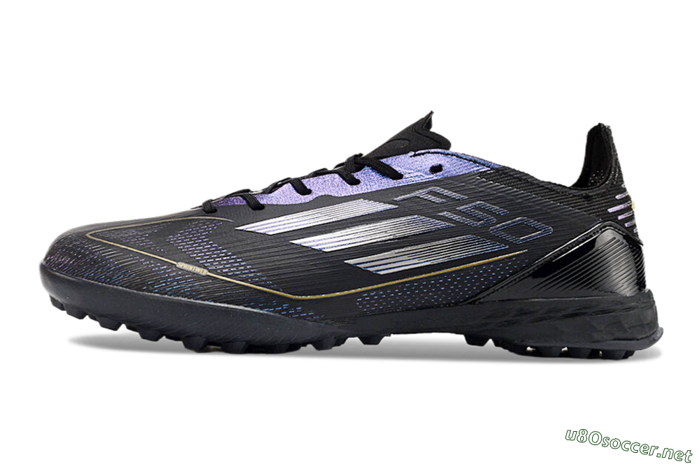 Unisex Adidas F50 Elite TF Football Shoes - Black/Silver/Purple 0