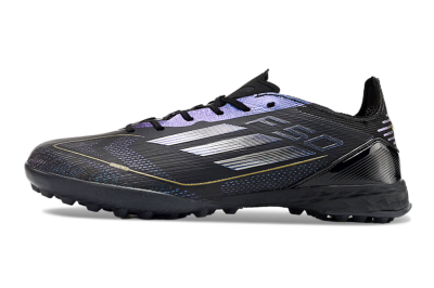 Unisex Adidas F50 Elite TF Football Shoes - Black/Silver/Purple