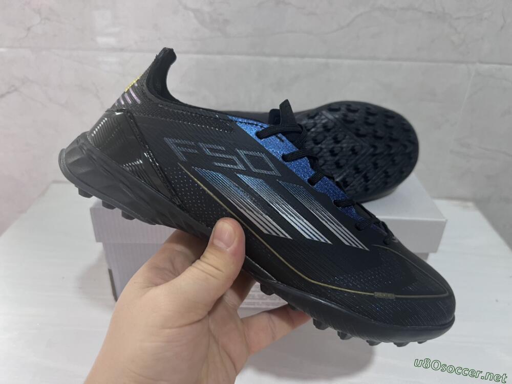 Unisex Adidas F50 Elite TF Football Shoes - Black/Silver/Purple