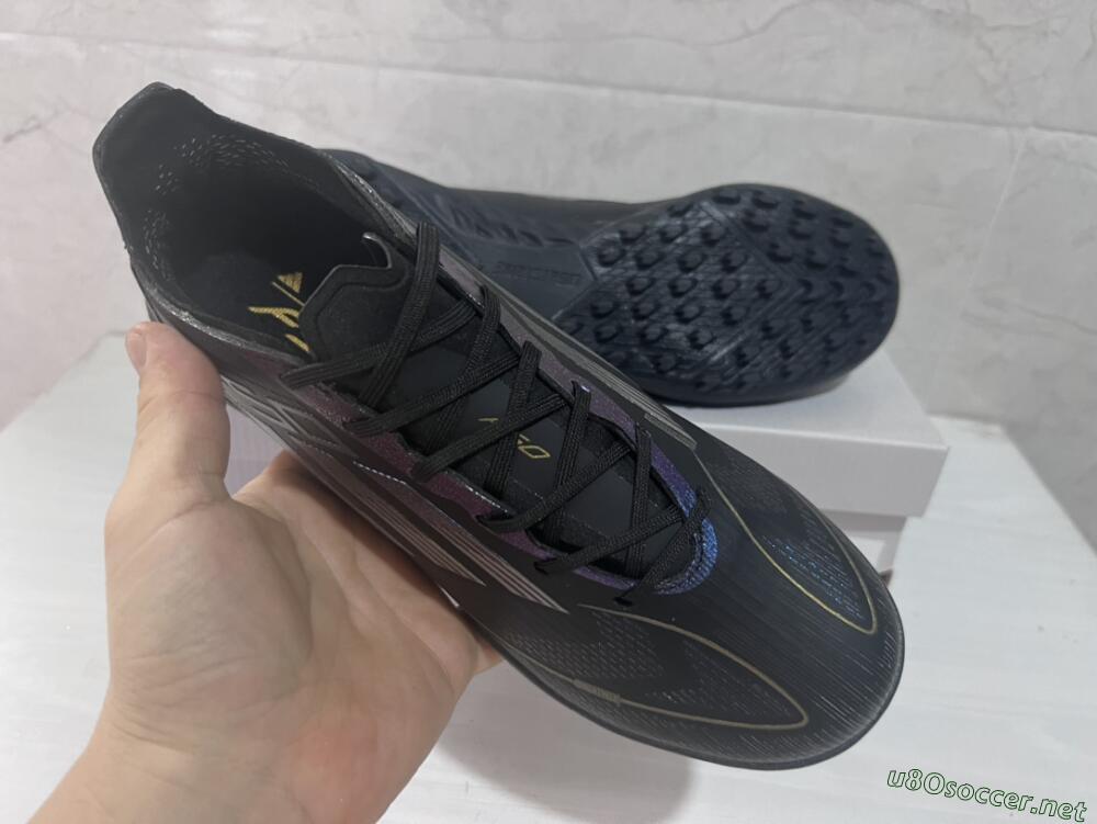 Unisex Adidas F50 Elite TF Football Shoes - Black/Silver/Purple
