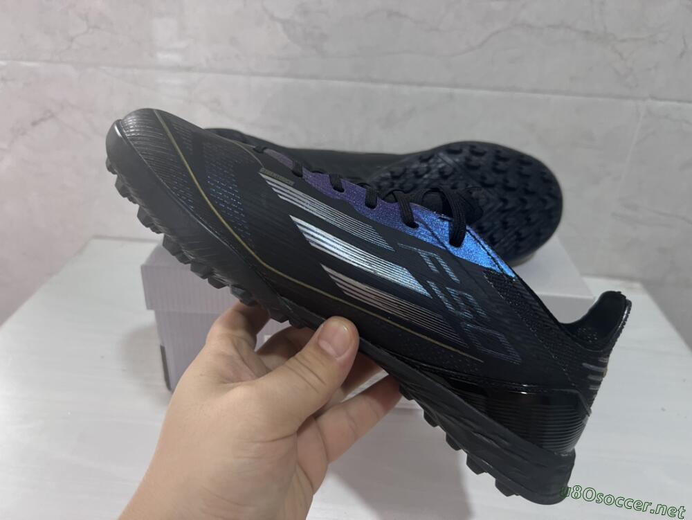 Unisex Adidas F50 Elite TF Football Shoes - Black/Silver/Purple