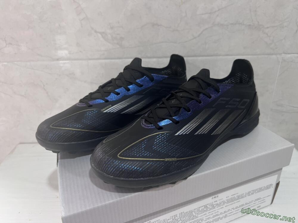 Unisex Adidas F50 Elite TF Football Shoes - Black/Silver/Purple
