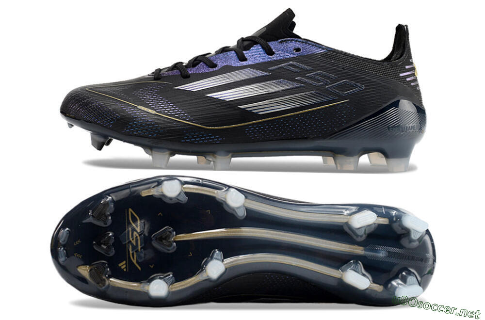 Unisex Adidas F50 Elite FG Football Boots - Black/Silver/Purple 1