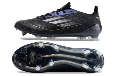 Unisex Adidas F50 Elite FG Football Boots - Black/Silver/Purple