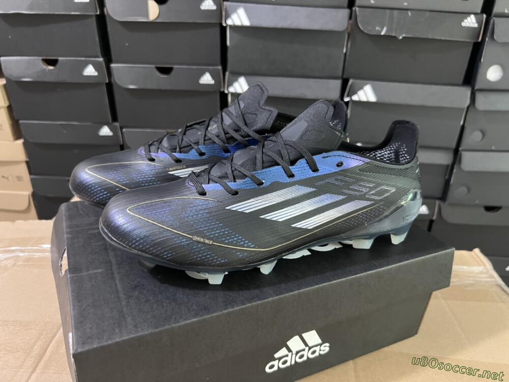 Unisex Adidas F50 Elite FG Football Boots - Black/Silver/Purple