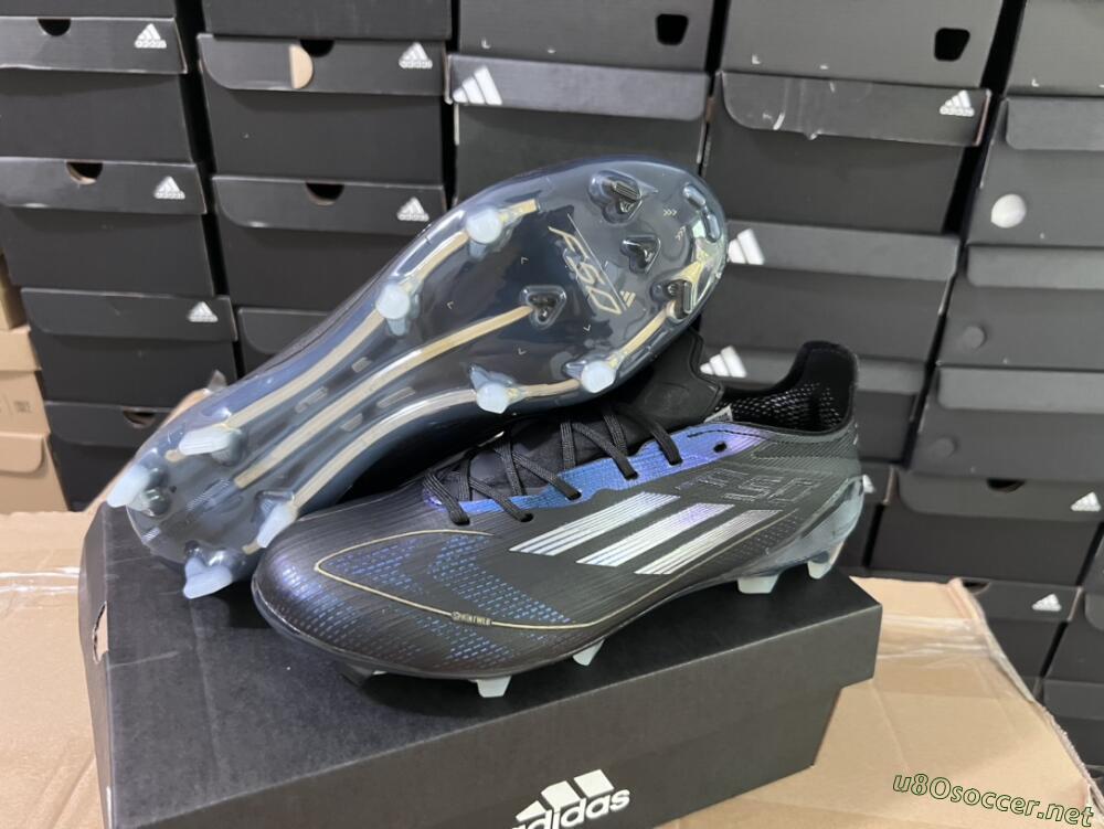 Unisex Adidas F50 Elite FG Football Boots - Black/Silver/Purple