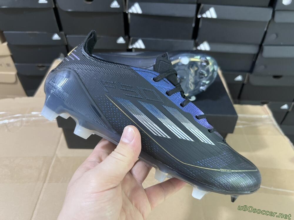 Unisex Adidas F50 Elite FG Football Boots - Black/Silver/Purple