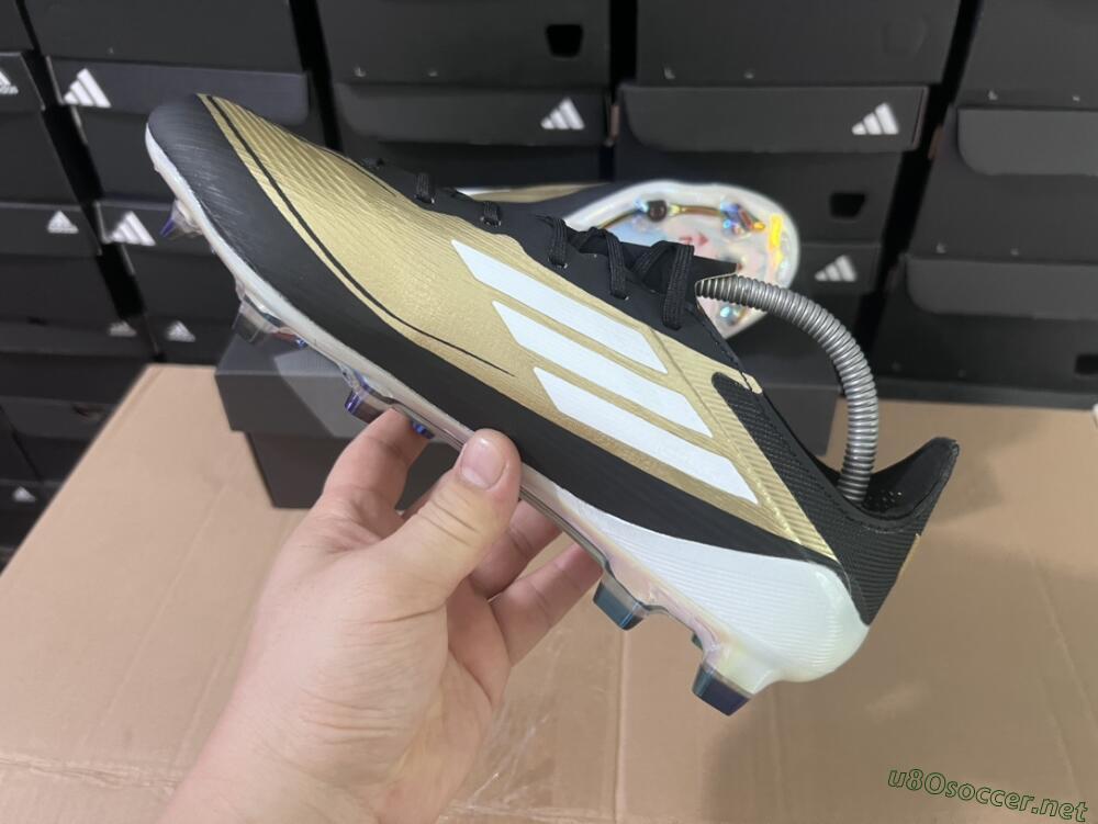 Men's Adidas F50 Adizero Messi FG Football Boots - Gold/White/Black