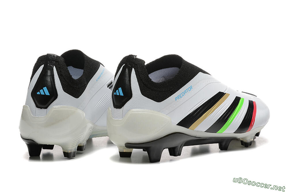 Men's Adidas Predator Elite Laceless FG Football Boots - White/Black/Red/Gold 6