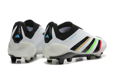 Men's Adidas Predator Elite Laceless FG Football Boots - White/Black/Red/Gold