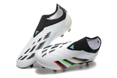 Men's Adidas Predator Elite Laceless FG Football Boots - White/Black/Red/Gold