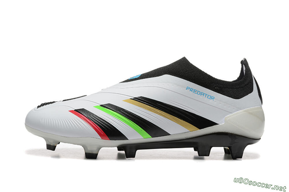 Men's Adidas Predator Elite Laceless FG Football Boots - White/Black/Red/Gold 0