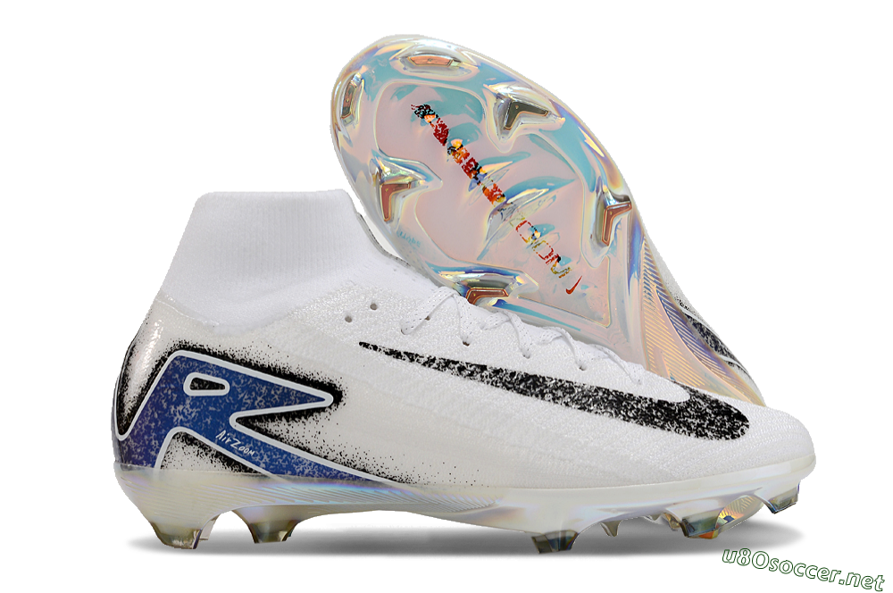Unisex Nike Air Zoom Mercurial Superfly 10 Elite FG Football Boots - White/Black/Blue 2