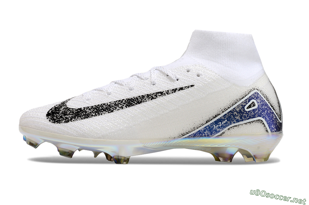 Unisex Nike Air Zoom Mercurial Superfly 10 Elite FG Football Boots - White/Black/Blue 0