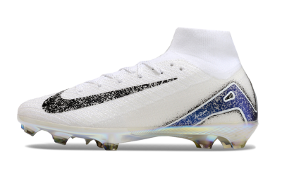 Unisex Nike Air Zoom Mercurial Superfly 10 Elite FG Football Boots - White/Black/Blue