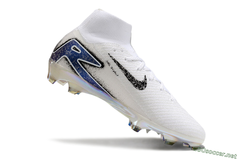 Unisex Nike Air Zoom Mercurial Superfly 10 Elite FG Football Boots - White/Black/Blue 4
