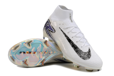 Unisex Nike Air Zoom Mercurial Superfly 10 Elite FG Football Boots - White/Black/Blue