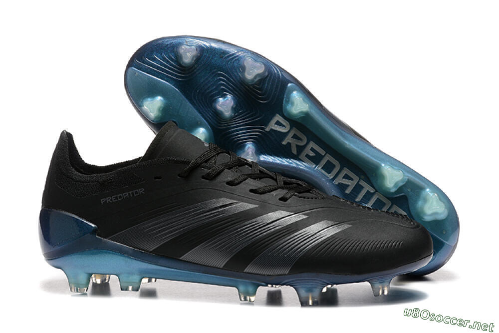 Men's Adidas Predator Elite 24 FG Football Boots - Black/Silver/Blue 2