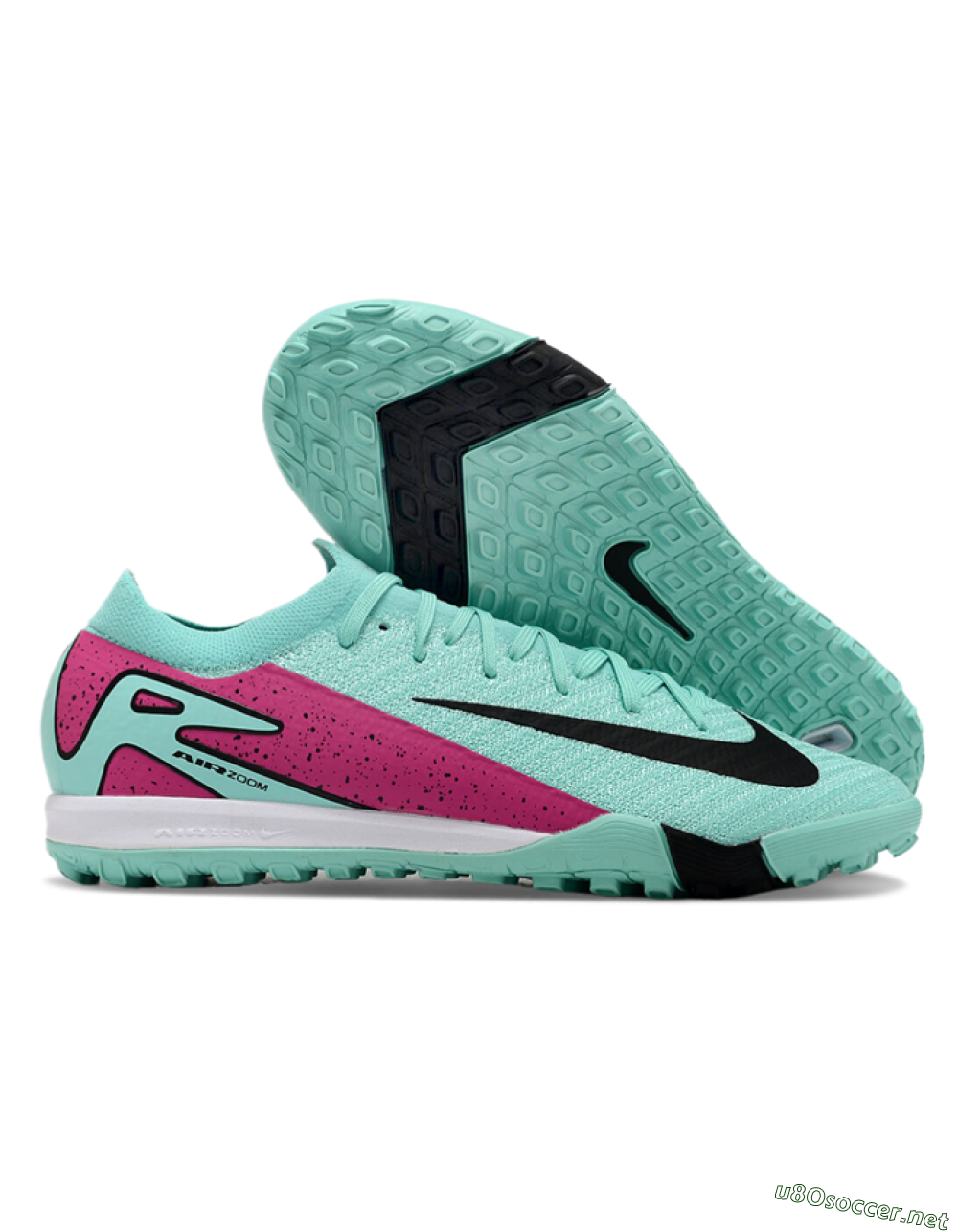 Men's Nike Air Zoom Mercurial Vapor 16 Elite TF Football Shoes - Jade/Red/Black 2