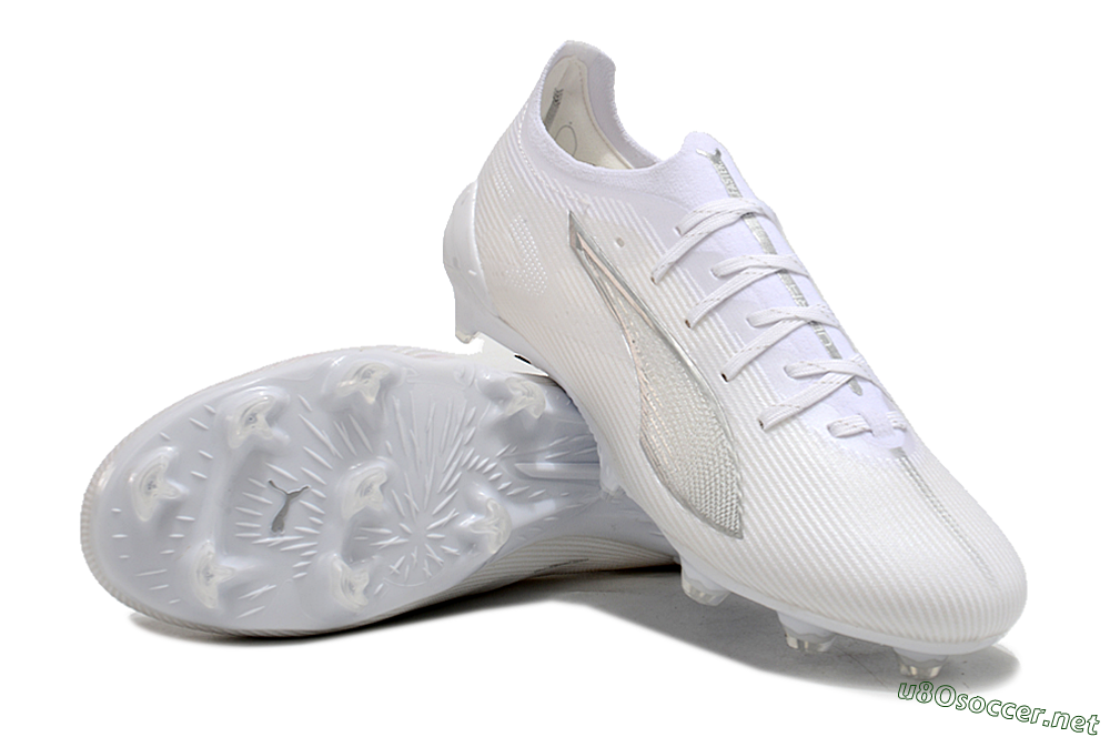 Men's Puma Ultra 5 Ultimate FG Football Boots - White/Silver 3