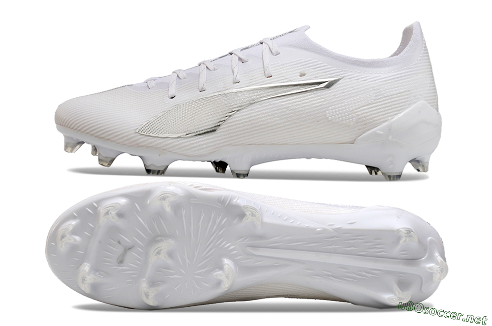 Men's Puma Ultra 5 Ultimate FG Football Boots - White/Silver 1