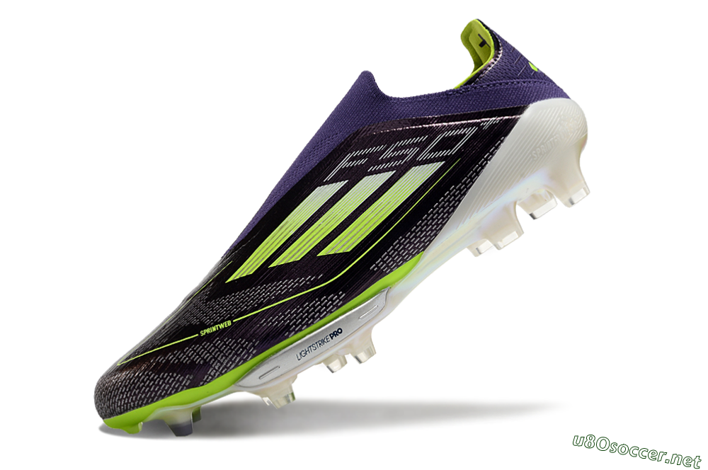 Unisex Adidas F50+ Lightstrike Pro Laceless FG Football Boots - Purple/Yellow/White 5