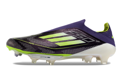 Unisex Adidas F50+ Lightstrike Pro Laceless FG Football Boots - Purple/Yellow/White