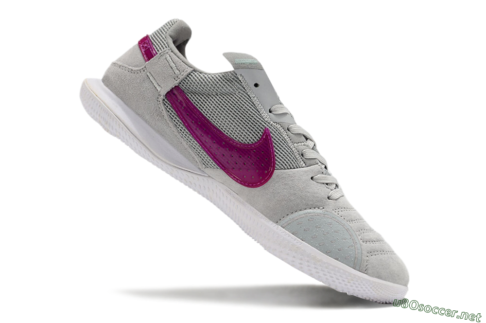 Men's Nike Street Gato IC Football Shoes - Grey/Red/White 4