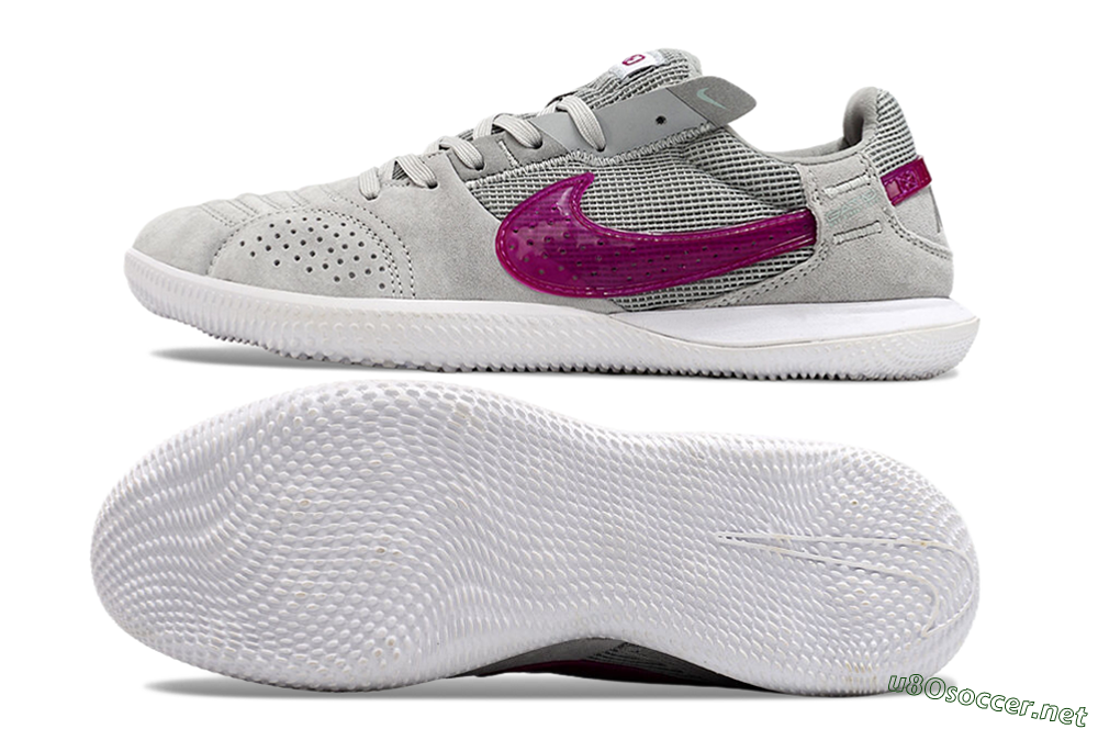 Men's Nike Street Gato IC Football Shoes - Grey/Red/White 1