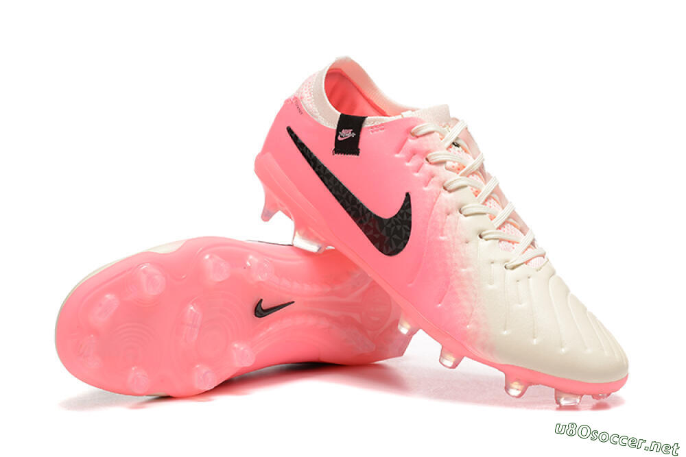 Men's Nike Tiempo Legend 10 Elite FG Football Boots - White/Pink/Black 4