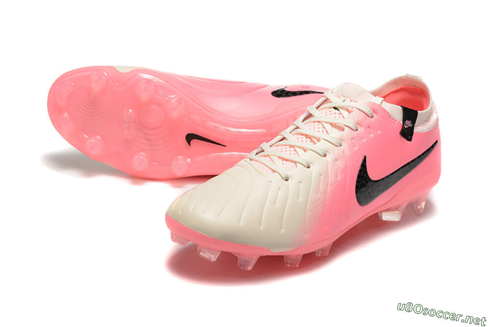 Men's Nike Tiempo Legend 10 Elite FG Football Boots - White/Pink/Black 3